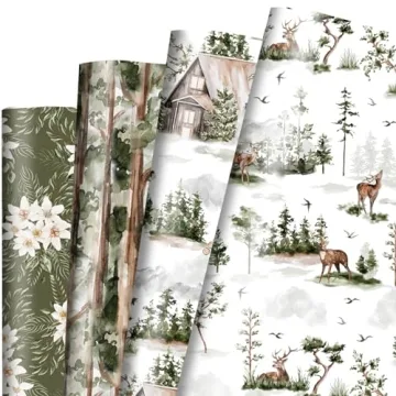 Dtiafu Watercolor Green Wrapping Paper Ideal for Gifting