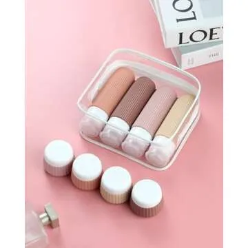 Mrsdry Travel Bottles for Toiletries 8 Pack, Tsa Approved Travel Size Toiletries 3 oz, Travel Containers for Toiletries, with Clear Bag, Leak Proof Silicone Squeezable Travel Essentials Creams Jars