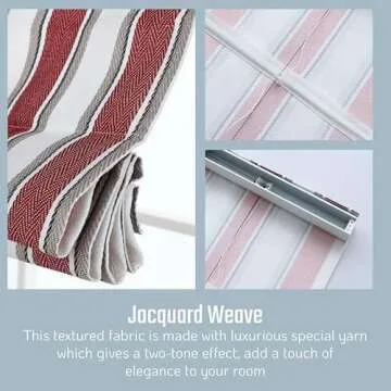 Everyday Celebration Roman Shades for Windows, Room Darkening Shades, Cordless Pull Down Window Shades, Vertical Stripe Shades for Indoor Windows, Woven Fabric Blinds & Shades 27" W X 64" H, (Merlot)