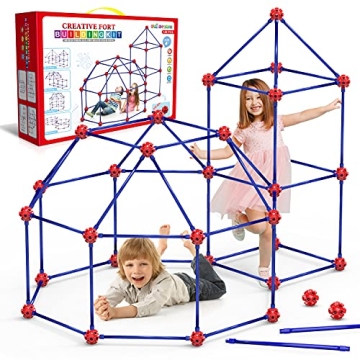 SpringFlower Fort Building Kit for Kids,STEM Construction Toys, Educational Gift for 4 5 6 7 8 9 10 ...