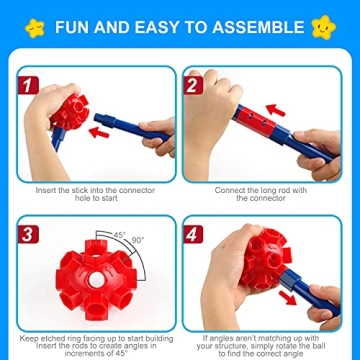 SpringFlower Fort Building Kit - 120 pcs STEM Toy for Kids