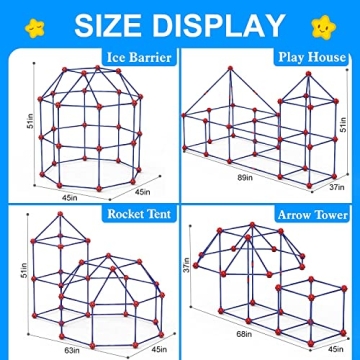 SpringFlower Fort Building Kit - 120 pcs STEM Toy for Kids