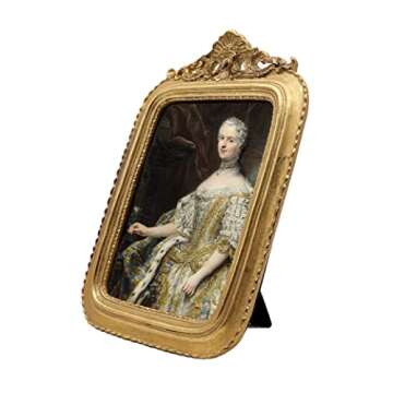 SYLVIA'S SHOP Vintage 5x7 Picture Frame, Antique Ornate Photo Frame, Table Top Display and Wall Hang...