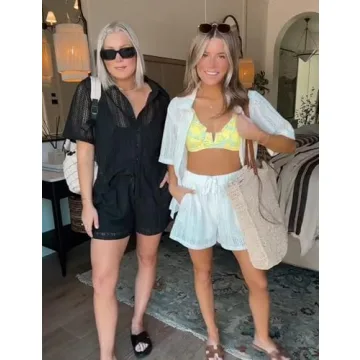 IQSQSQ Women's Crochet Swimsuit Cover Up Set - White