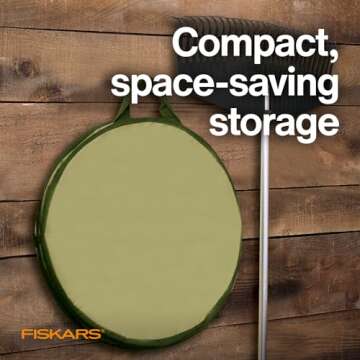 Fiskars Kangaroo Collapsible Garden Bag for Yard Waste, 10 Gallon Reusable Container for Lawn Care and Gardening