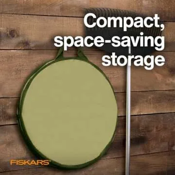 Fiskars Kangaroo Collapsible Garden Bag for Yard Waste, 10 Gallon Reusable Container for Lawn Care and Gardening