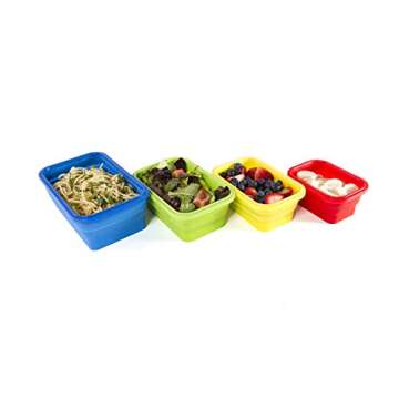Thin Bins Collapsible Silicone Food Storage Containers Set