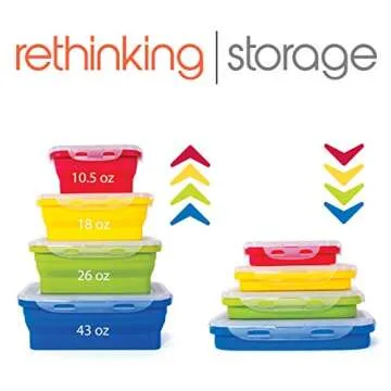 Thin Bins Collapsible Silicone Food Storage Containers Set