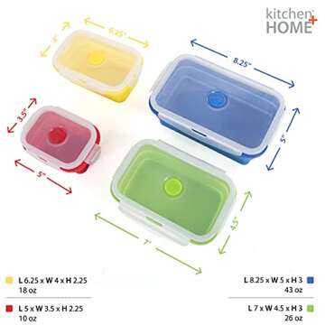 Thin Bins Collapsible Silicone Food Storage Containers Set