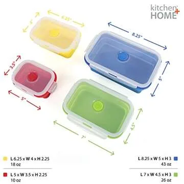 Thin Bins Collapsible Silicone Food Storage Containers Set