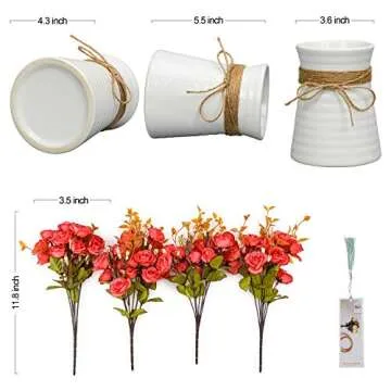 MULTI CANDY Artificial Flower Bouquets with Ceramic Vase