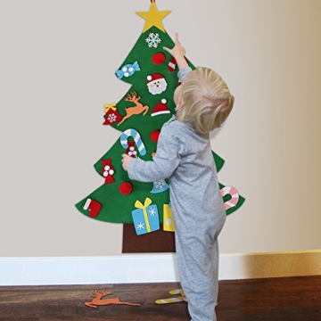 DIY Felt Christmas Tree Set for Kids with Ornaments