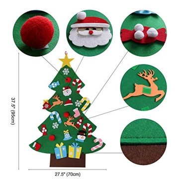DIY Felt Christmas Tree Set for Kids with Ornaments