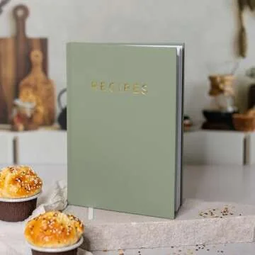 Aesthetic Blank Recipe Book with Waterproof Cover - The Perfect Recipe Notebook To Write In Your Own Recipes - Beautiful Blank Cookbook to Organize Your Recipes