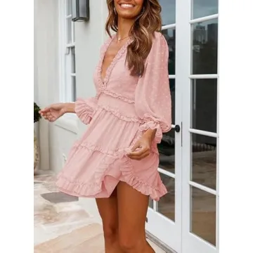Elegant Boho Mini Dress for Summer Parties | Dokotoo