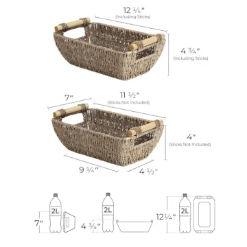 Stylish StorageWorks Wicker Baskets, Set of 2 for Home