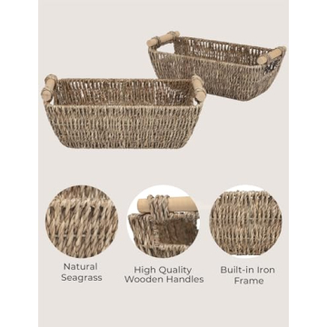 Stylish StorageWorks Wicker Baskets, Set of 2 for Home