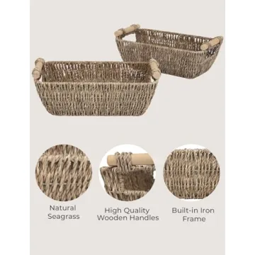 Stylish StorageWorks Wicker Baskets, Set of 2 for Home