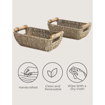 Stylish StorageWorks Wicker Baskets, Set of 2 for Home