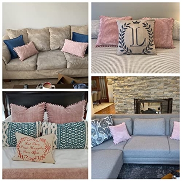 Decorative Throw Pillow Covers with Pom-poms