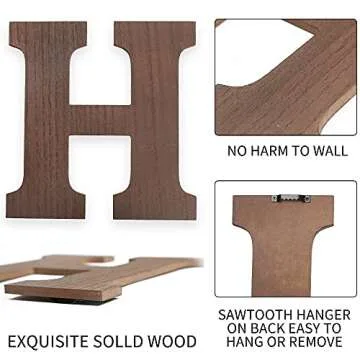 Wooden Home Sign Wall Hanging Decor - Wood Home Letters for Wall Art with Artificial Eucalyptus Wreath Rustic Home Decor Farmhouse, Wall Decor for Living Room Kitchen Housewarming Gift (Brown)