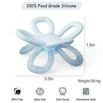 Dilovely Baby Teething Toys for Babies 0-6 Months - Silicone Flower Teether for Newborns, Sensory Ha...