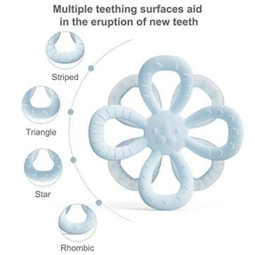 Dilovely Baby Teething Toys - Adorable Silicone Flower Teether