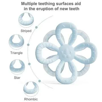 Dilovely Baby Teething Toys - Adorable Silicone Flower Teether