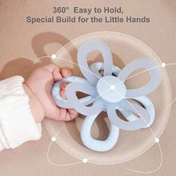 Dilovely Baby Teething Toys - Adorable Silicone Flower Teether
