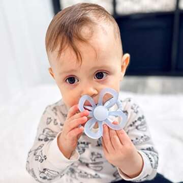 Dilovely Baby Teething Toys - Adorable Silicone Flower Teether