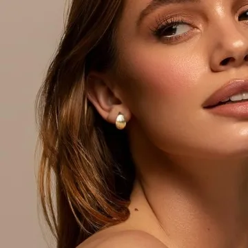 Chunky Gold Hoop Earrings for Women - Stylish & Lightweight