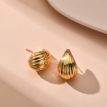 Chunky Gold Hoop Earrings for Women - Stylish & Lightweight