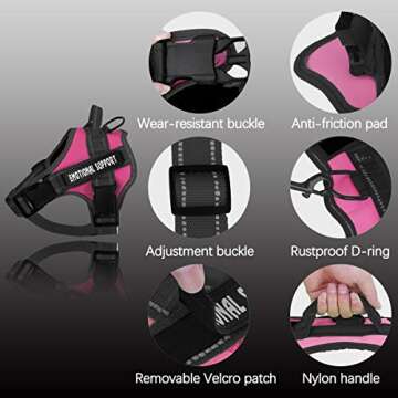 voopet Service Dog Harness, Emotional Support Pet Vest Harness, Reflective Breathable and Adjustable...