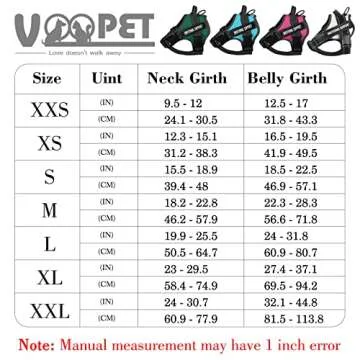 voopet Service Dog Harness, Emotional Support Pet Vest Harness, Reflective Breathable and Adjustable No-Pull ESA Dog Harness for Small Medium Large Dogs (with 4 PCS Removeable Tags)