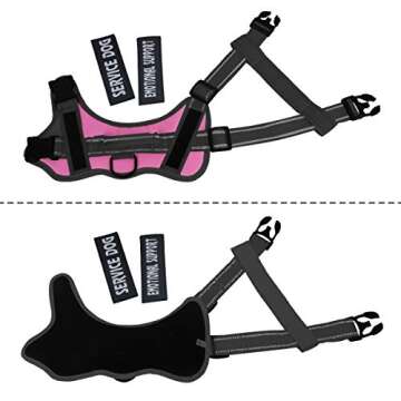 voopet Service Dog Harness, Emotional Support Pet Vest Harness, Reflective Breathable and Adjustable No-Pull ESA Dog Harness for Small Medium Large Dogs (with 4 PCS Removeable Tags)