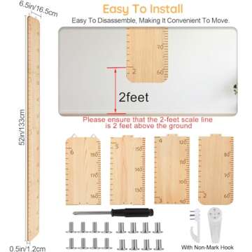 Growth Chart for Wall Wooden Height Chart for Kids Unicorn Castle Height Measurement for Wall Kids Height Wall Chart Kids Room Nursery Wall Decor