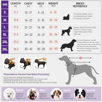 Kimee Dog Raincoat Reversible, Single Side Slicker Poncho Adjustable Waterproof Dog Rain Jacket with...