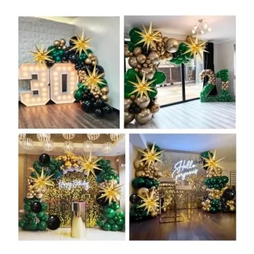 FOTIOMRG Green Gold Black Balloon Arch Kit for Parties