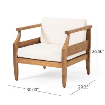 Christopher Knight Home Anton Outdoor Club Chairs with Cushions