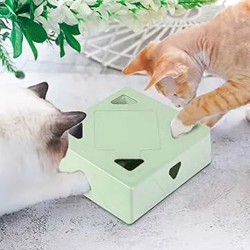 Interactive Indoor Cat Toy with Feather Replacements and USB Charging