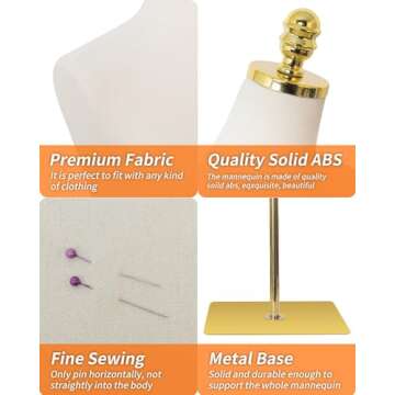 SHAREWIN Mannequin Torso Dress Form 40.55-73.23 Inch Height Adjustable Female Model Display Mannequi...