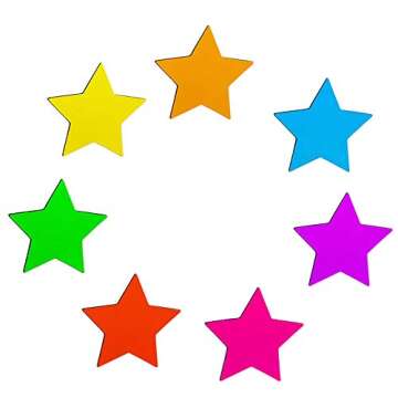 Colorful 35-Pack Star Magnets for Refrigerator and Whiteboard