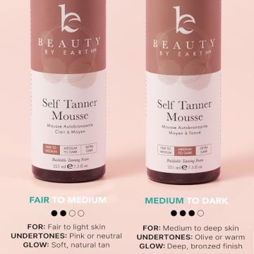 Natural Self Tanner Mousse for Dark Fake Tan Streak-Free Finish
