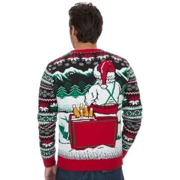 The Ugly Sweater Co. Ugly Christmas Sweater for Holiday Fun Tacky Unisex Design, Perfect Snug Fit Breathable Crewneck (Black - Cheers Santa, X-Large)