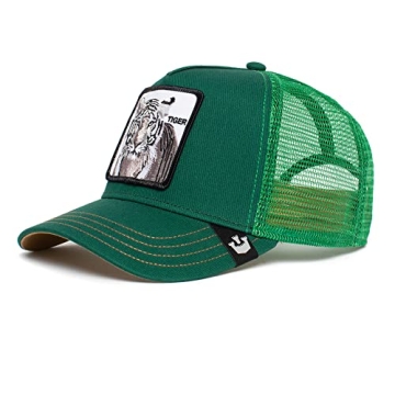 Goorin Bros. The Farm Unisex Original Adjustable Snapback Trucker Hat, Green (The White Tiger), One ...