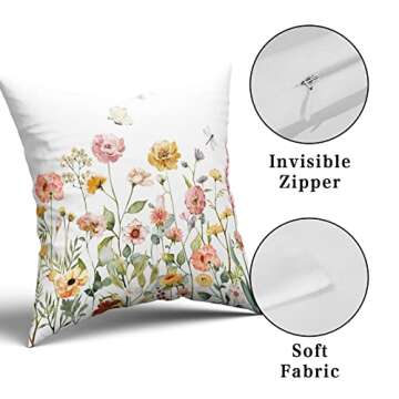 Giwawa Colorful Floral Throw Pillow Covers for Home