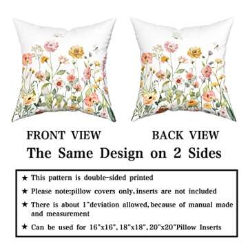 Giwawa Colorful Floral Throw Pillow Covers for Home