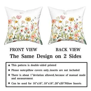 Giwawa Colorful Floral Throw Pillow Covers for Home