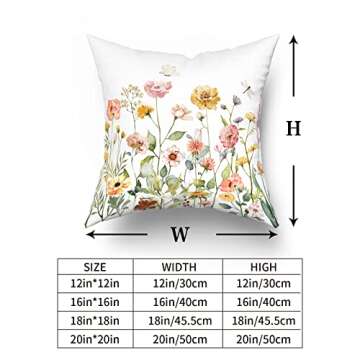 Giwawa Colorful Floral Throw Pillow Covers for Home