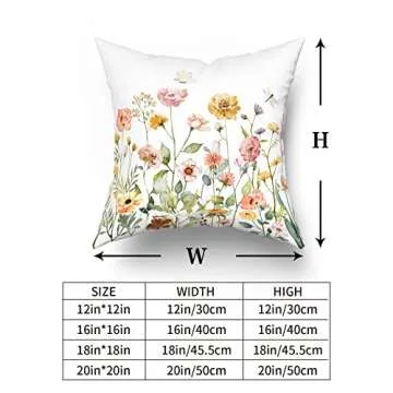 Giwawa Colorful Floral Throw Pillow Covers for Home